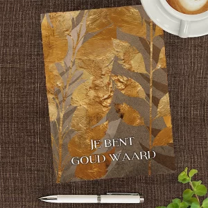 Notitieblokje - Goudkleurige bladeren Je bent goud waard