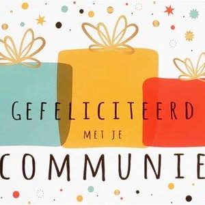 Wenskaart Gefeliciteerd met je communie