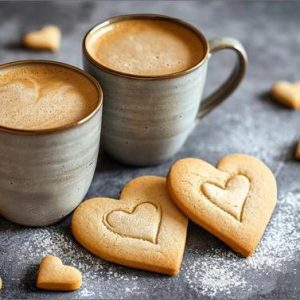 Dubbele kaart - Kopjes koffie en koekjes