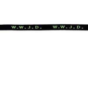 Armband WWJD Zwart/Neon Groen