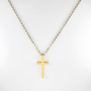 Ketting kruisje 3cm goud