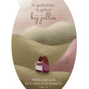 Dubbele kaart - In gedachten & gebed bij jullie