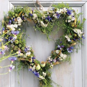 Dubbele kaart - Hart van bloemen