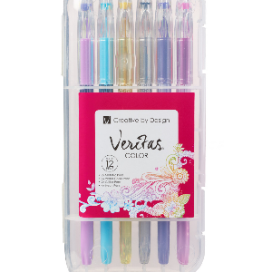Veritas 12 gelpens Glitter metalic neon