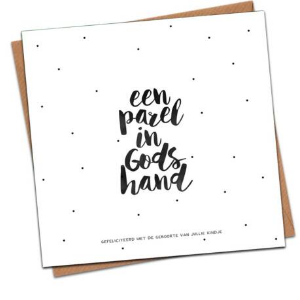 Vierkante kaart Een parel in Gods hand