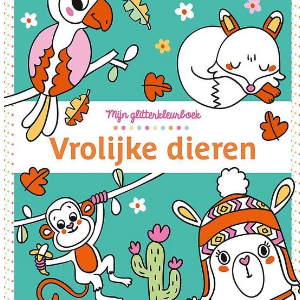 Vrolijke dieren glitterkleurboek