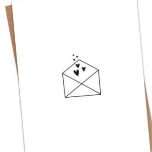 Ansichtkaart Envelop met hartjes