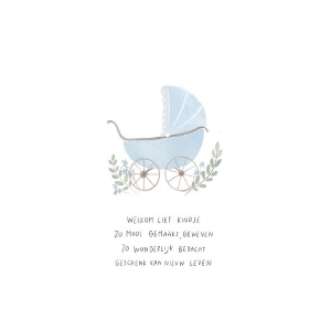 Enkele kaart Welkom lief kindje (blauw)