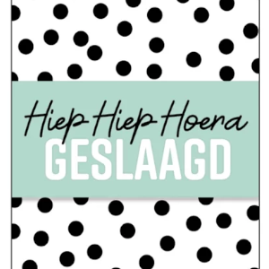 Ansichtkaart Hiep hiep hoera geslaagd
