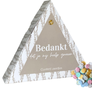 Bedankt confetti zaadjes