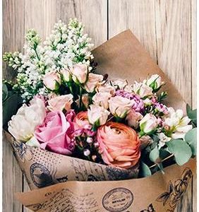 Ansichtkaart Zak met bloemen