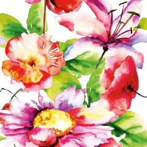 Dubbele kaart met een aquarel