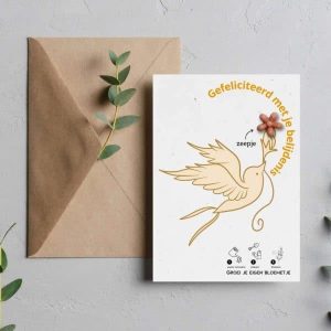 Gefeliciteerd met je belijdenis - Kaart met zeepje en bloemzaadjes