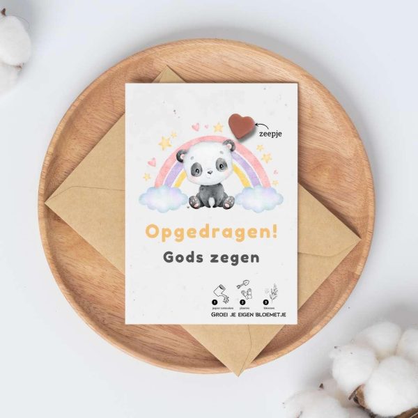 Opgedragen - Kaart met zeepje en bloemzaadjes