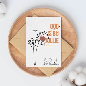 God is bij jullie - Kaart met bloemzaadjes en zeepje