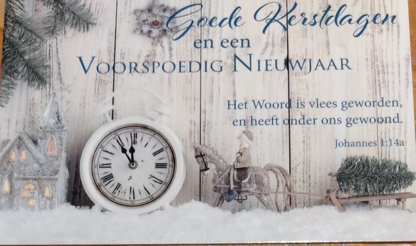 Minikaart Goede Kerstdagen en een Voorspoedig Nieuwjaar