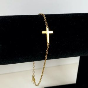 Enkelbandje kruisje goud