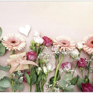 Ansichtkaart - Bloemen op een rij