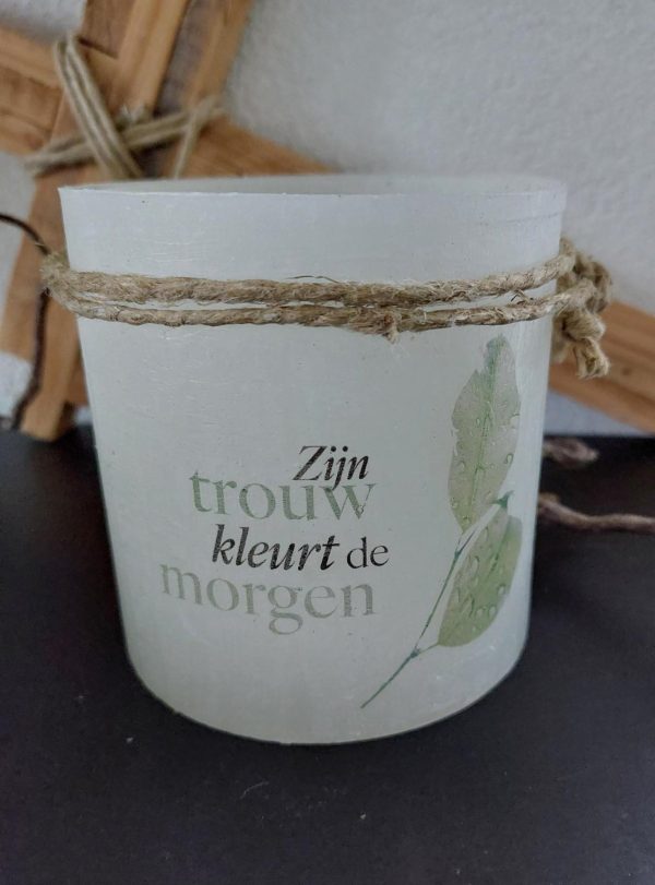 Windlicht Zijn trouw kleurt de morgen