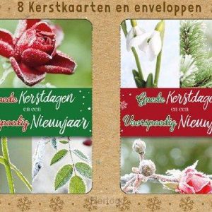 Doos met 8 dubbele kerstkaarten