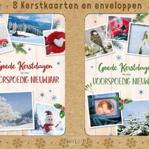 Doos met 8 dubbele kerstkaarten
