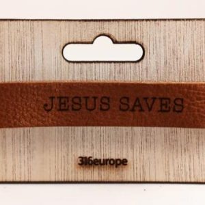 Leren armband Jesus saves