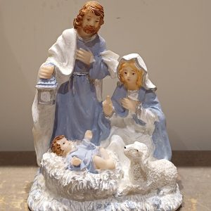 Kerstgroep wit/blauw/zilver