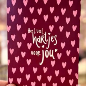 Heel veel hartjes bordeaux A6 kaart