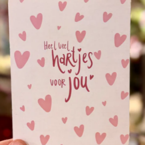 Heel veel hartjes creme A6 kaart