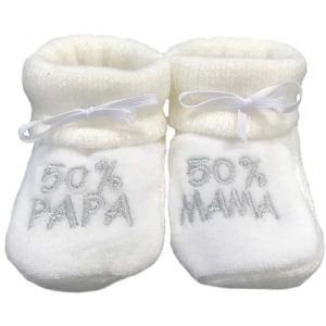 Slofjes baby 50% papa 50% mama