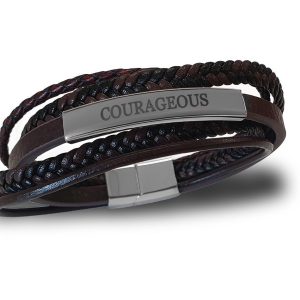 Leren armband “Courageous”