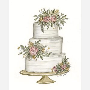 Ansichtkaart Bruidstaart