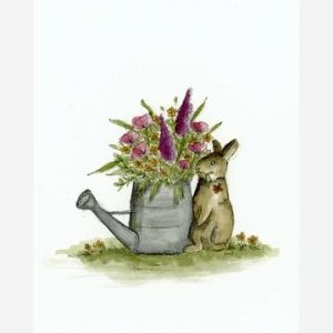 Ansichtkaart Gieter en konijn