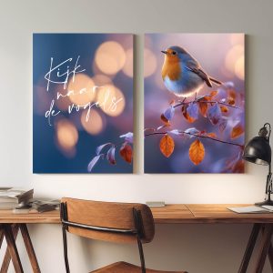 Wandbord A3 Kijk naar de vogels