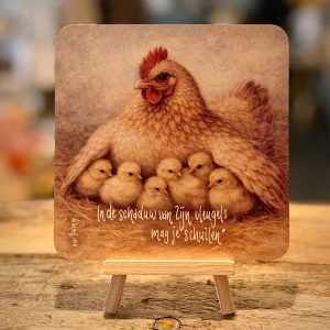 Vierkante kaart In de schaduw van Zijn vleugels