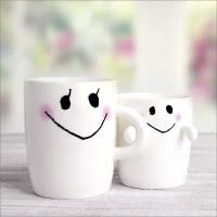 Blanco kaart met twee mokken