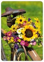 Ansichtkaart - Bloemen op fiets