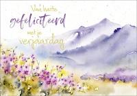 Dubbele kaart - Van harte gefeliciteerd met je verjaardag met bergen