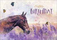 Dubbele kaart - Happy Birthday met paard