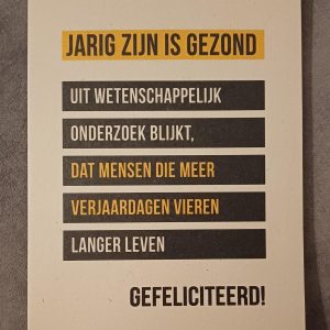 Dubbele kaart Jarig zijn is gezond