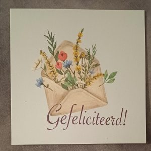 Vierkante kaart Gefeliciteerd!