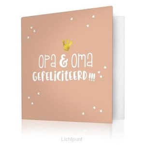 Dubbele kaart Gefeliciteerd Opa & Oma