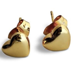 Oorbellen knopje hartje goud