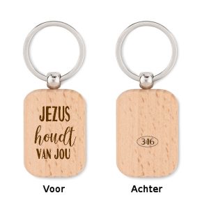 Sleutelhanger HOUT - Jezus houdt van jou
