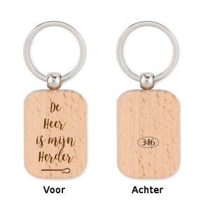 Sleutelhanger HOUT - De Heer is mijn herder