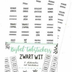 Bijbel tabstickers zwart wit