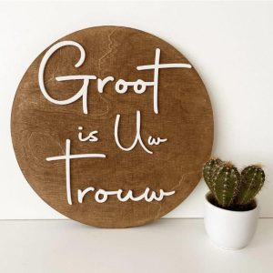 Wandcirkel - Groot is uw trouw