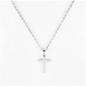 Ketting kruisje 2,5cm zilver