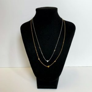 Ketting - drie hartjes goud