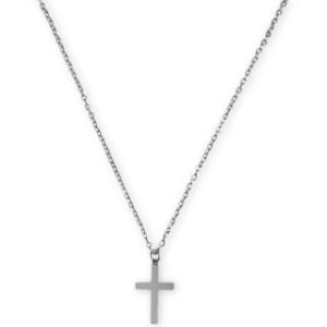 Ketting kruisje 2 cm - zilver